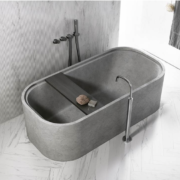 Piet Boon by COCOON dark gray bathtub with silver hardware