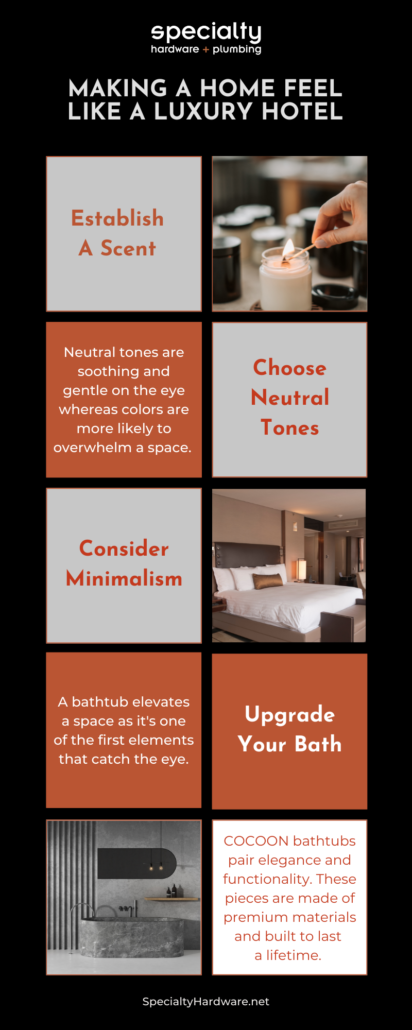 Infographic about how to make a home feel like a luxury hotel